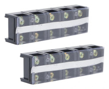 |HH| Kopplingsplint Dubbla rader Högströmsskruvplint med lock 600V 60A 2st 5 positioner (605)