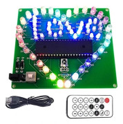 |HH| DIY Elektronisk Kit Färgglad LED Blinkande Kärlekshjärta DIY Fjärrkontroll Lödningsprojekt Kit Gåva W