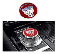Emajerad Jaguar Röd för Jaguar Tuning Växelspaksknopp Trim Dekal XF XE XJL F-PACE Center Växelspaksskydd Glitter