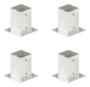 Stolpfot 4 st galvaniserad metall 91 mm