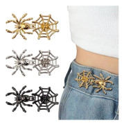 3 Set Ersättnings Spindelväv Jeansknappar För Lösa Jeans, Återanvändbara Spindelvävs Byxor Midjeåtdragningsknappar Arachnid Inga Sy Metallknappar För