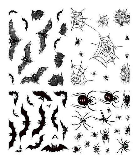 Halloween Fladdermus Spindel Avtagbar Fönsterdekal Väggdekal Hem Temafest Dekor