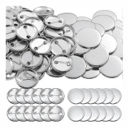 100 st knapptillbehör, knappdelar, metallknappnålsmärkessats för knappmaskin, inklusive metallskal, baksida och klar film 25 mm 37MM【PL】