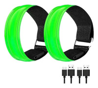 Uppladdningsbart USB-reflexband LED-ljusarmband, Reflexarmband Nattsäkerhet A【PL】