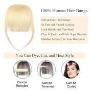 Luggs Hair Clip, 100% Real Human Hair, Thin Bangs, Clip in Air Bangs for Women, Curved Bangs
