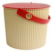 Hink med lock 10L, Omnioutil, Beige/Röd