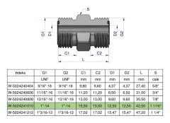 Inch hydraulisk koppling BB 1"" ORFS (UNF) Waryński