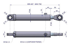 Hydraulcylinder - enkelsidig extra lyftcylinder (86409904. SMT 2.50/32/305. 86409906) C-385 Waryński
