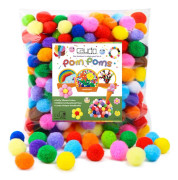 300 st 2,5 cm Blandade Färger Pom Poms för Hantverk & DIY Flerfärgade Multicolor 2,5 cm