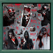 6 Halloween glasdekaler, skräckspöke fönsterdekaler, statiska dekaler Halloween hemdekoration - max 506+507+(510-512)+514