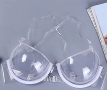 Sexiga Kvinnor 3/4 Cup Transparent Klar Push Up BH Ultratunn Rem Osynliga BH Underkläder