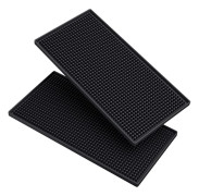 (Svart) 2-pack barmatta PVC gummimatta barmatta underlägg avlopp tjock Rec