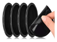 (Färg: Svart) 5 stycken Nano Magic självhäftande gelkuddar, silikon halkfria mattor för biltelefon och GPS-hållare, hem Color: Black
