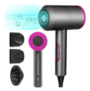 (rosa) DOOSL 2000W Hårtork, Professionell Jonisk Hårtork, Konstant Temperatur, 3 Tillbehör, 3 Hastigheter pink