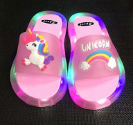 Lysande tofflor för barn, sommar, halkfria, lysande skor, utomhus, flipflops, sandaler B