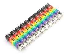 Kabelmärkning, 0~9 Nummerkodad Digital Kabelmärkningsklämma, C-typ Plast Färgglad Kabelmarkör, Anti-lös (6.0mm 100st)