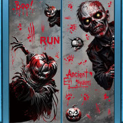 2 Halloween glasdekaler, skräckspöke fönsterdekaler, statiska dekaler Halloween hemdekoration - jarx