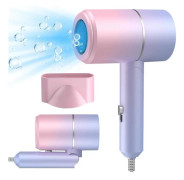 (Rosa Blå) Hopfällbar Hårtork, 800W Resehårtork, Jonisk Hårtork, Resehårtork, 2 Temperatur-/2 Hastighetsinställningar Pink Blue