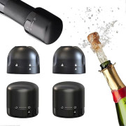 4-pack, champagne- och vinförslutare, återanvändbara silikon läckagesäkra champagne- och vinstoppar