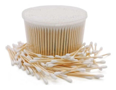 1000 st Bambu Bomullspinnar, Biologiskt Nedbrytbara Träbomullspinnar