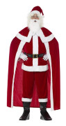 7-delad jultomte-klädset, hatt, skägg, kappa, bälte, mantel