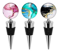 3-pack Dekorativa Vinkorkar, Vinflaskpropp med Vackra Konstglas Dryckesflaskproppar För Presenter, Bar