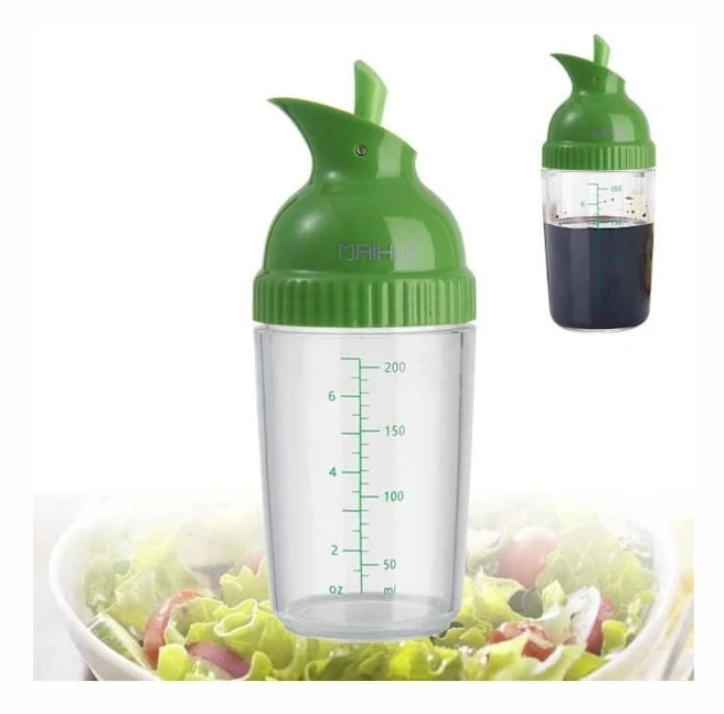 Universal 200 ml manuell shaker för såser och dressingar, läckagesäker salladsblandare