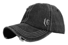 Herr- och Dam Denim Retro Tvättad och Gammal Sönderriven Peak Cap Solid Färg Baseball Cap Solskydd Hals 202209