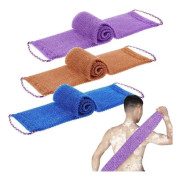Badsvamp - Bad Dusch Skrubber Set - Lila, Blå och Kaffe - Nylon - 3 st