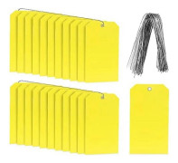 100 st 15,9 cm x 7,9 cm Plastfraktetiketter med Tråd Hållbara Skrivbara Hänglappar, Fraktetiketter för Utrustning Bildelar-FQ-