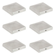 vidaXL Stolphattar pyramid 6 st galvaniserad metall 101x101 mm