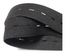 |NT| Elastiskt knapphålsband, praktiskt och mångsidigt svart resårband, bredd: 2,5 cm Bredd: 2,5cm—yux Bredd: 2,5cm