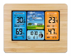 Väderstation Digital Termometer Hygrometer Trådlös Sensor Temperaturprognos Klocka Vägg Skrivbord Väckarklocka