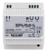 DR-60-12 DIN-skena Strömförsörjning 60W Enkel Utgångsspänning Transformator med LED-Display Kompatibel med LED-Belysning Industriell Kontroll 1st