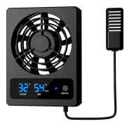 Smart Kylfläkt För Reptiltank Med LED-Display Stark Vind Ventilation Låg Ljudnivå Kylfläkt (grader Celsius)-xdd Svart
