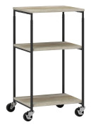 Printerbord på hjul, 3 nivåer, skrivarevagn upp till 12 kg, stål, 39 x 34,5 x 81,5 cm
