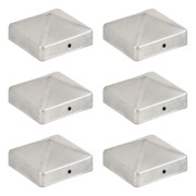vidaXL Stolphattar pyramid 6 st galvaniserad metall 71x71 mm