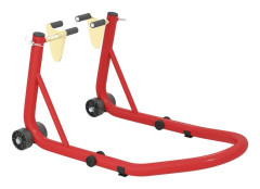 Motorcykelstativ set fram/bak, upp till 544 kg, bakhjulslyft, stål, röd