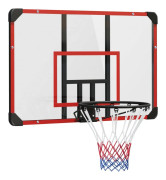 Väggmonterad basketkorg med backboard 113×61×73 cm, stål, röd, utomhus