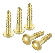 {PL}Träskruvar M5 x 20 mm Spårskruv med runt huvud, mässing, självgängande skruv, träbearbetning