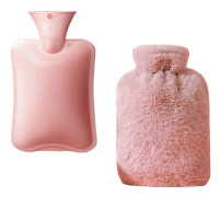 Vattenfylld varmvattenflaska, 2L, plysch handvärmare