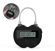 Smart Time Lock LCD-display Tidslås Multifunktionell Elektronisk Timer för Resor, Vattentät USB Uppladdningsbar Temporär Timer Hänglås QEM