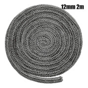Svart glasfiber kaminrepstätning, 6/8/10/12 mm diameter, 2 m längd för vedspis, braskamin, högtemperaturtätning