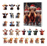 Julöverraskningslåda kreativ jak tomte tecknad höglandsko hänge överraskningslåda Blind Box E