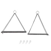 2-pack hängande rep väggmonterade flytande hyllor i trä, antik, för förvaring av växtkrukor och heminredning