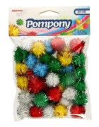 Metalliska pompoms 78 st MIX