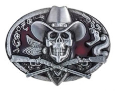 2 st Spöke Skelett Dödskalle Bältesspänne för Män Amerikansk Native Western Cowboy Bältesspänne