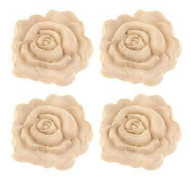 Snidade Applikationer, Figurin Onlay Blomstersnideri Dekaler, Träfigurer
