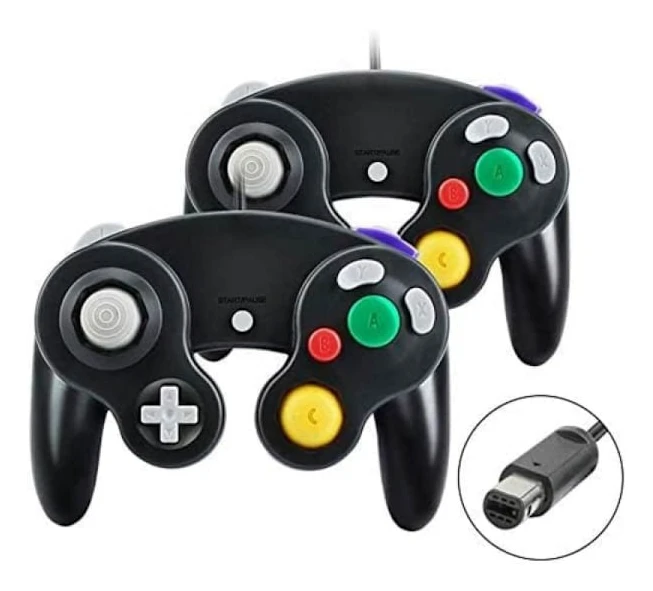GameCube spelkontroll, 2-pack klassisk handkontroll med vibration