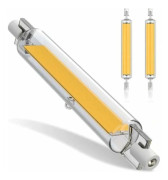 20W R7S LED-lampor 118mm Dimbar, R7S LED-lampa 3000K varmvit, dubbelsidig 2000LM COB-lampor, R7S LED 118mm-lampa